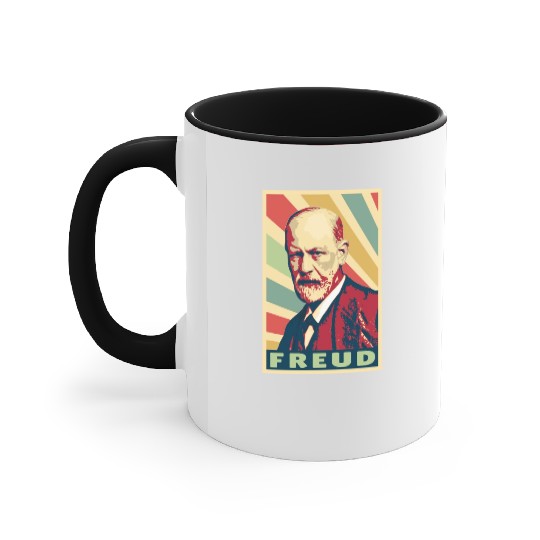 Sigmund Freud Vintage Colors Accent Mugs