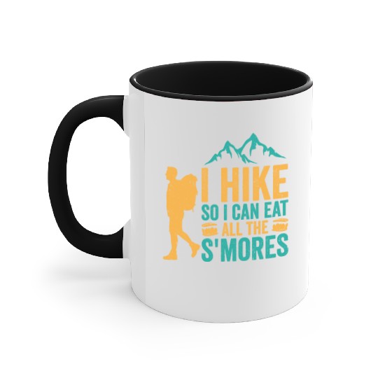 Hiking Camping Mountain Hiker Accent Mugs