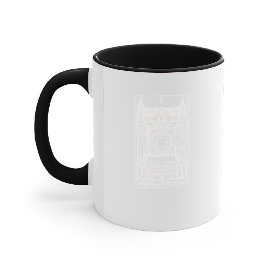 Wheel of Fortune Tarot Card Shadow Edition Accent Mugs