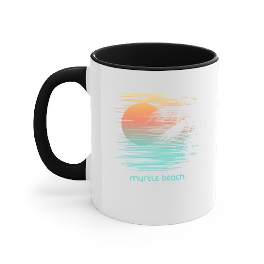 Artistic Myrtle Beach South Carolina Palm Tree Accent Mugs