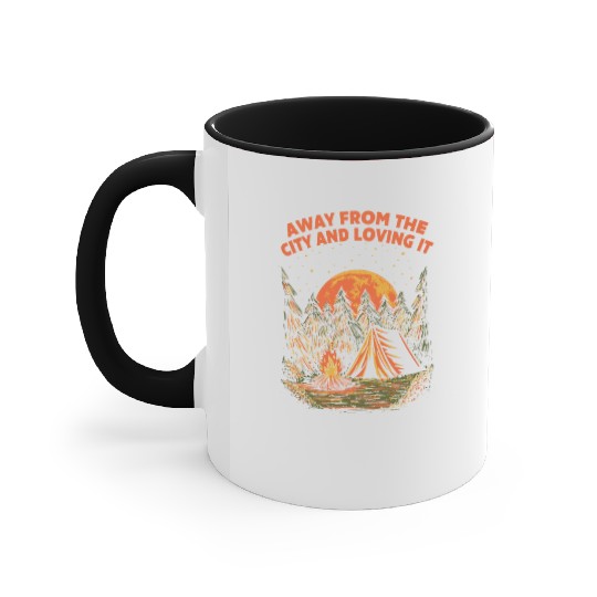 Away From the City Camping Wildlife Camper Outdoor Accent Mugs