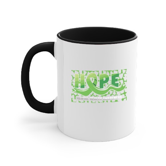 In May Green Hope Mental Health Awareness Month Accent Mugs