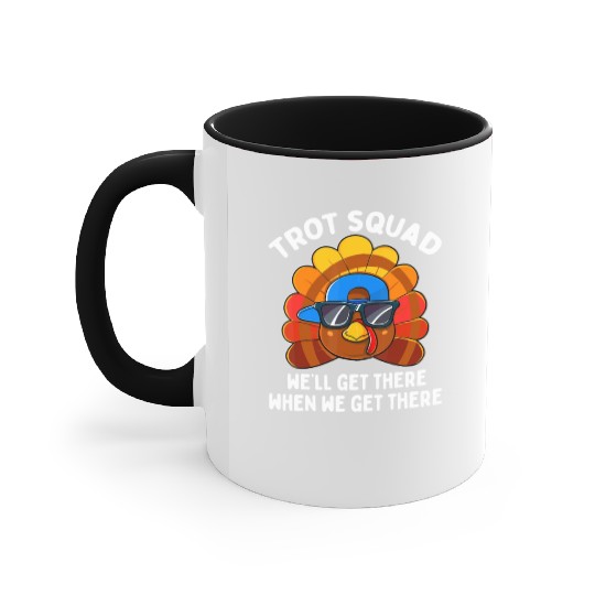 Turkey Trot Squad Funny Thanksgiving Running Costu Accent Mugs