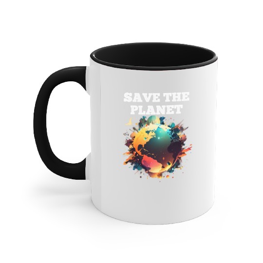 Save the Planet Climate and Nature Care Accent Mugs