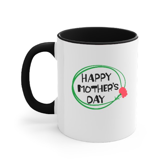 Happy Mother's Day lettering 3 Accent Mugs