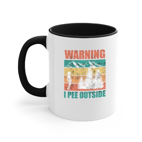Wanderlust funny I love peeing outside Accent Mugs