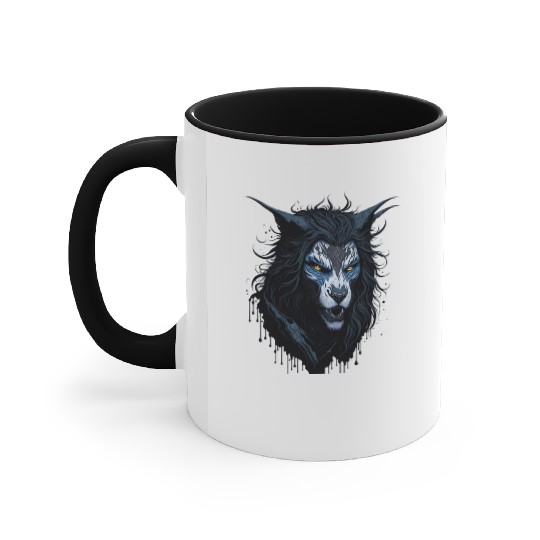 Chaos Unleashed of the Mythical Beast Fenrir Accent Mugs