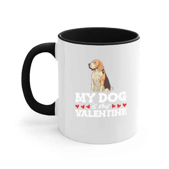 My Dog Is My Valentine Date Cute Doggy Accent Mugs