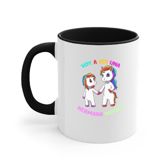 Kids Big Sister Unicorn Pregnancy Gift Brothers Accent Mugs