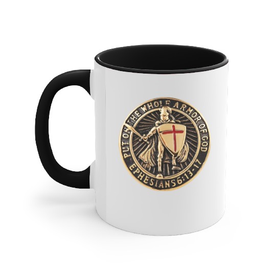 Armor Of God Christian Knight Accent Mugs