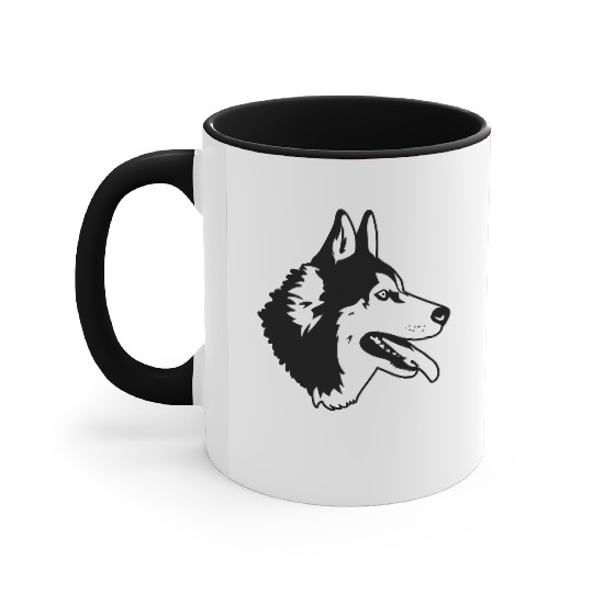 husky dog Accent Mugs