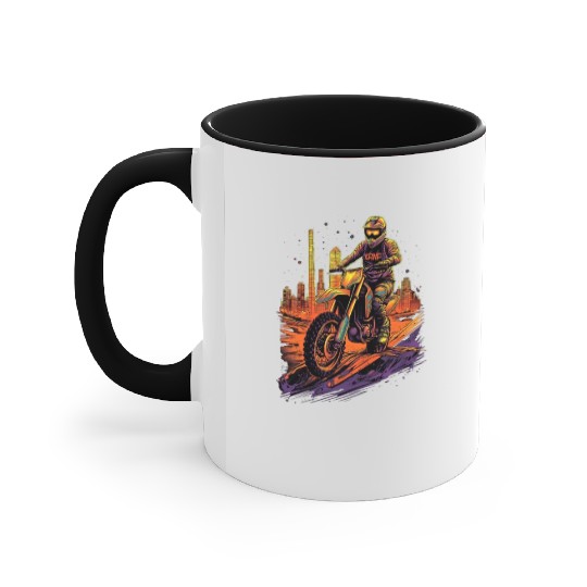 Dirt Bike Biking City Skyline Motocross Accent Mugs