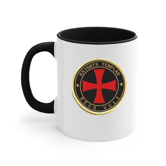 Knights Templar Deus Vult Accent Mugs