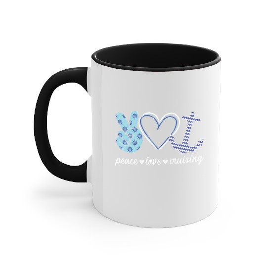 Peace Love And Cruising Ocean Vacation Cruise Ship Accent Mugs