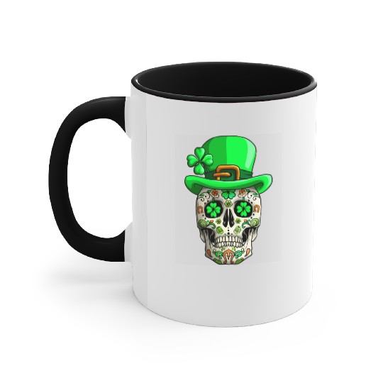 Sugar Skull Saint PatricDay Of Dead Accent Mugs