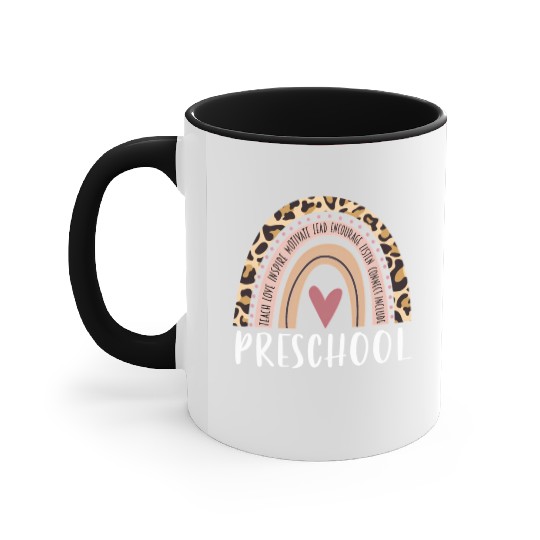 Leopard Rainbow Preschool Teacher Prek Back To Sch Accent Mugs