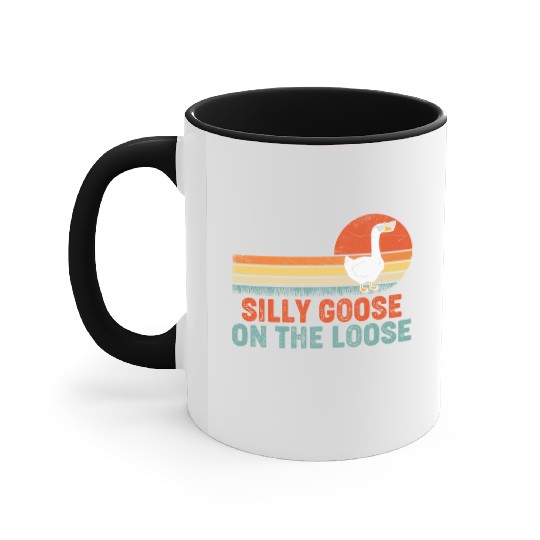 Silly Goose On The Loose Saying Accent Mugs
