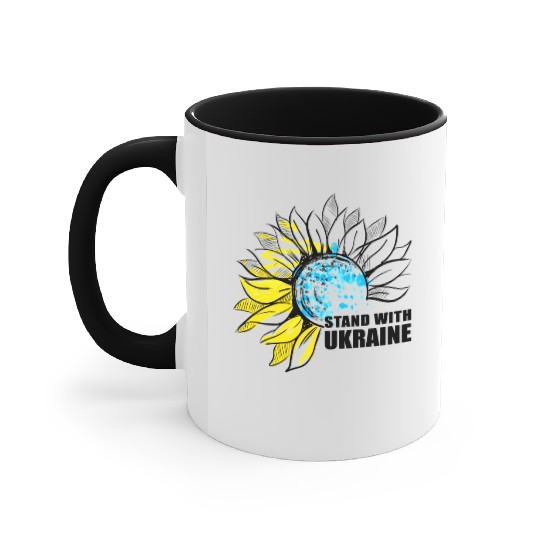 Sunflower Ukrainian Flag I Stand With Ukraine Ukra Accent Mugs