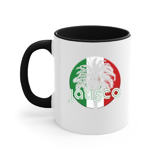 Jalisco Mexico Flag Native Palm Tree Mexican Accent Mugs