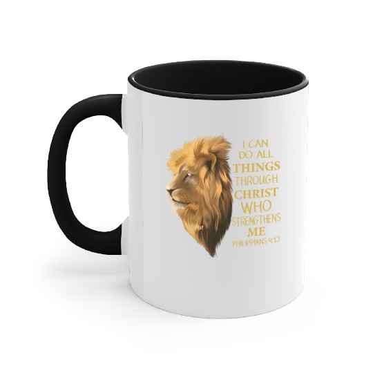 Philippians 4 13 Religious Lion Verses Christian Accent Mugs