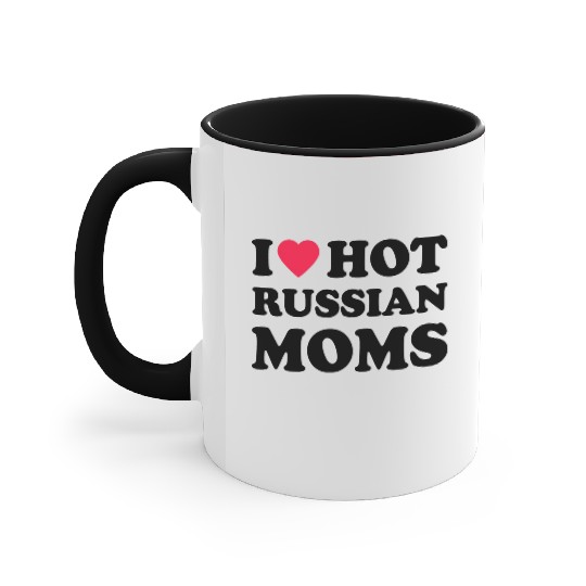 I Love Hot Russian Moms 1 Accent Mugs