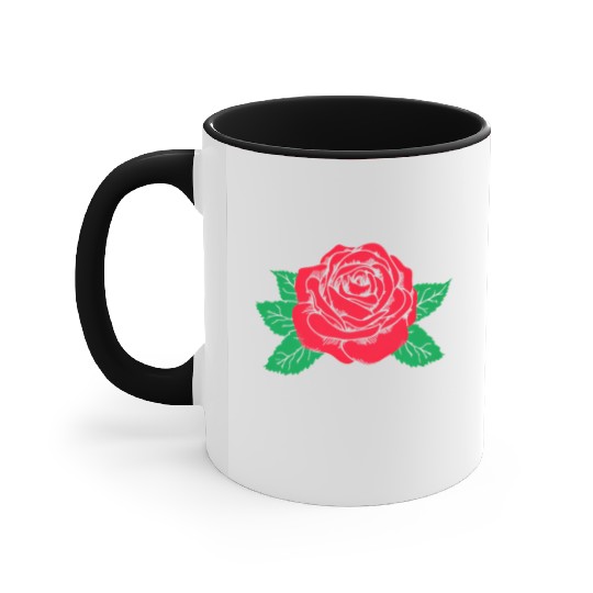 Red Rose Flower Aesthetic Soft Grunge Punk E Accent Mugs