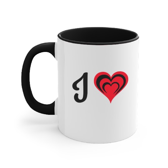 I love mom design Accent Mugs