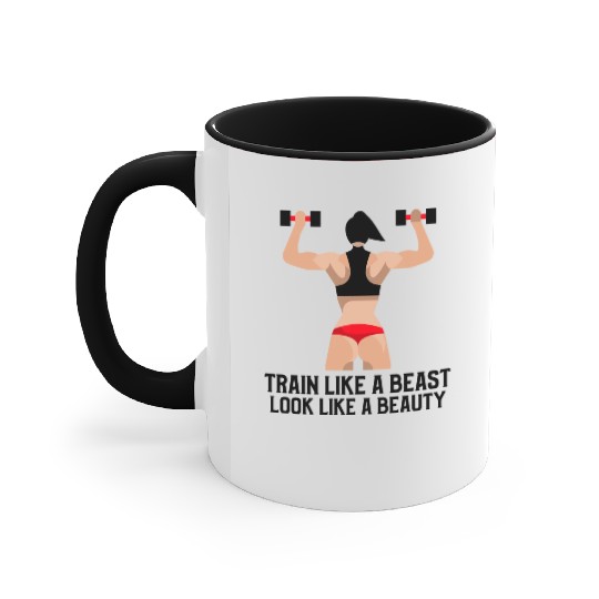 Train Like A Beast Look Like A Beauty Gym Accent Mugs