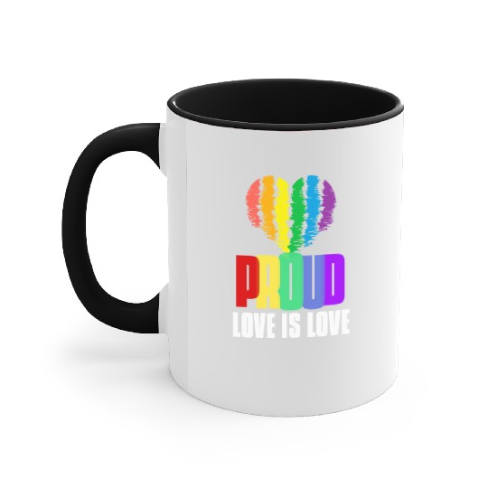 Love is Love Accent Mugs Equality Human Rights Proud
