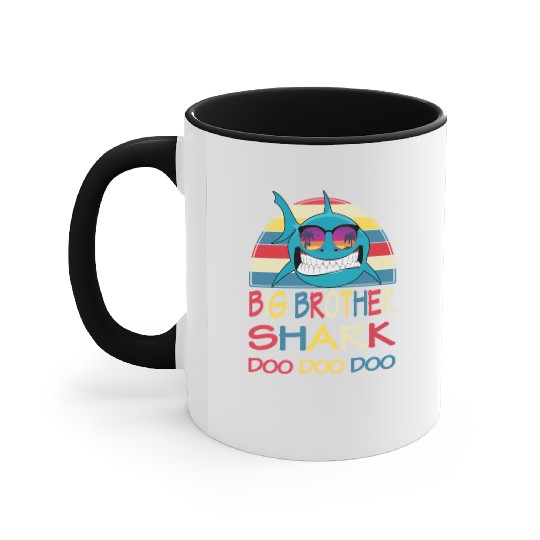 Big Brother Shark Accent Mugs Doo Doo Doo Family