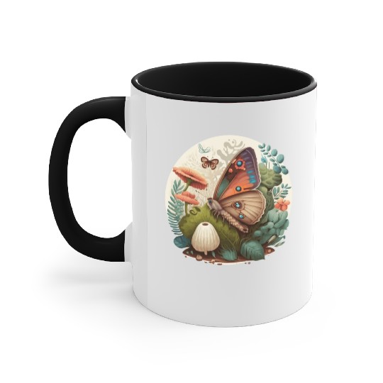 Cottagecore Butterfly Mushroom Plants Botanic Herb Accent Mugs