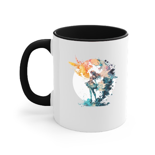 Watercolor Fairy Art Fairycore Grunge Pastel Goth Accent Mugs