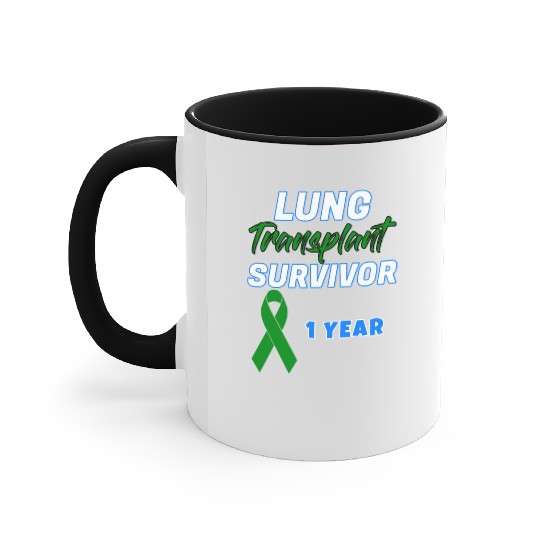 Lung Transplant First Anniversary One Year Accent Mugs