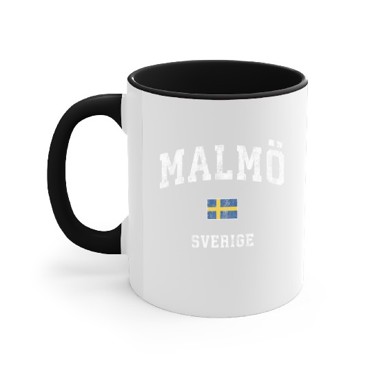 Malmo Sweden Sverige Athletic Sports Accent Mugs
