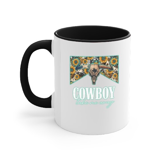 Leopard Sunflower Bull ull Cowboy Take Me Away Accent Mugs