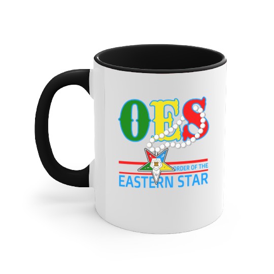 Oes Star Necklace Order Of The Eastern Star Accent Mugs