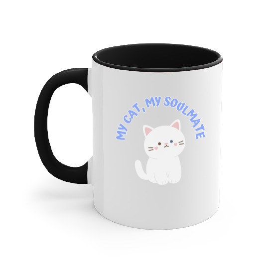 My Cat, My Soulmate, Cute Accent Mugs
