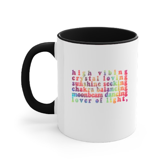 High Vibing Crystal Loving Sunshine Seeking Chakra Accent Mugs