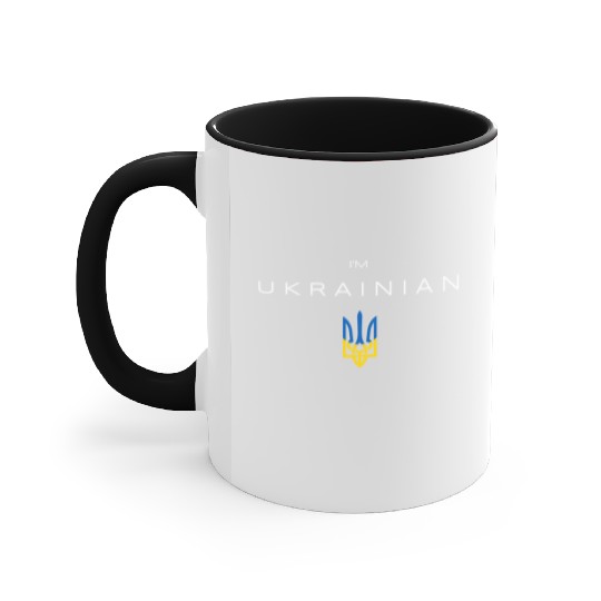 I am Ukrainian - I am from Ukraine Trident Flag Accent Mugs
