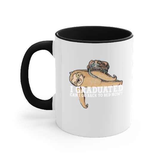 Graduation Humor with Lazy Student Illustration Accent Mugs