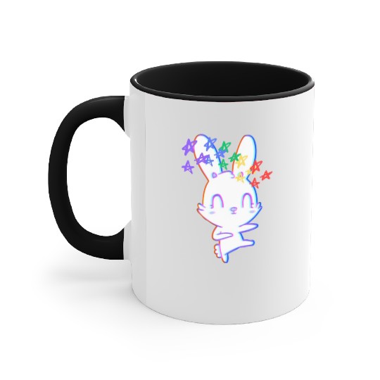 Pride Rainbow Bunny Accent Mugs