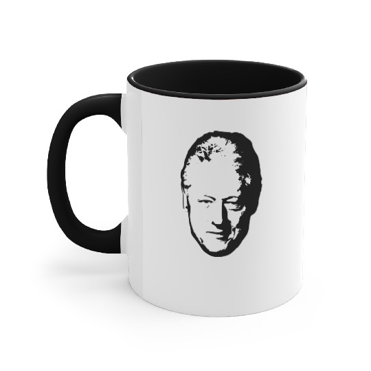 Bill Clinton Black On White Pop Art Accent Mugs