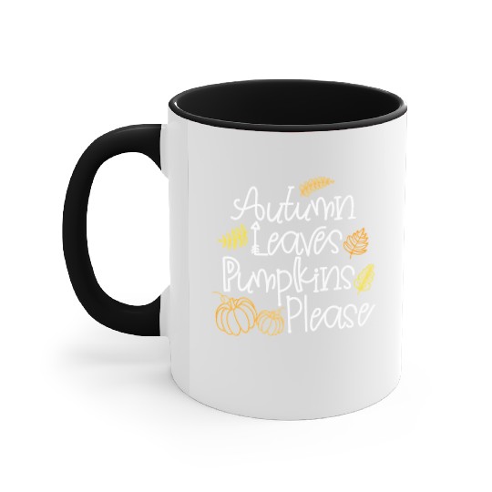 Autumn Leaves Pumpkins Please Thanksgiving Fall Accent Mugs
