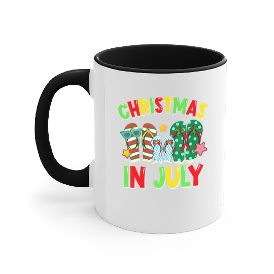 Christmas in July Flip Flops Summer Vacation Accent Mugs