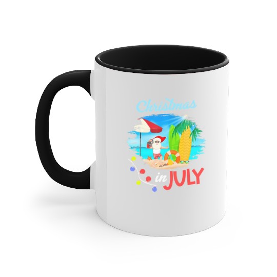 Christmas in July Santa Hawaiian Summer Hawaii Accent Mugs