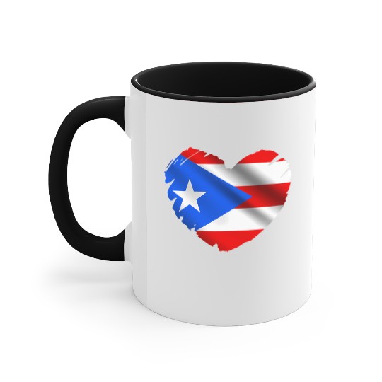 Puerto Rico Flag On Shape Of He Puerto Ricans Accent Mugs