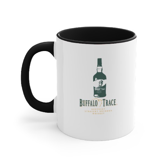 Buffalo Bourbon Whiey Bottle Gold And Green Logo Accent Mugs