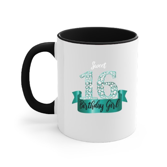 Turquoise Black Sweet 16 Style I 16Th Accent Mugs