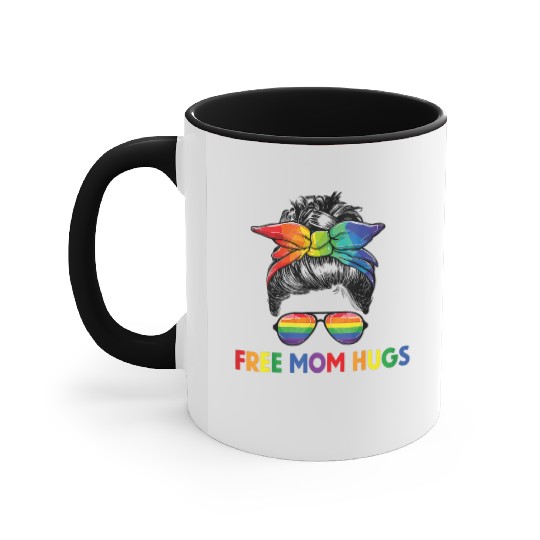 Free Mom Hugs LGBT Pride Free Brother Hugs Accent Mugs