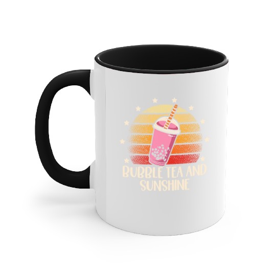 Bubble Tea And Sunshine Boba Tea Drinker Accent Mugs